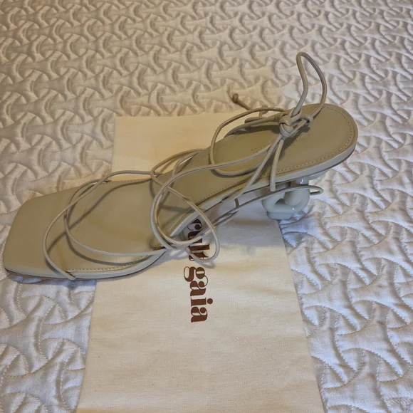 Cult Gaia Zadie Ecru Strappy Heels - Picture 5 of 5